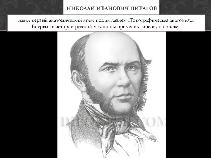 НИКОЛАЙ ИВАНОВИЧ ПИРАГОВ издал первый анатомический атлас под заглавием «Топографическая