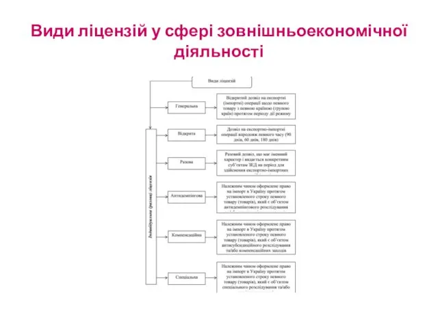 Види ліцензій у сфері зовнішньоекономічної діяльності