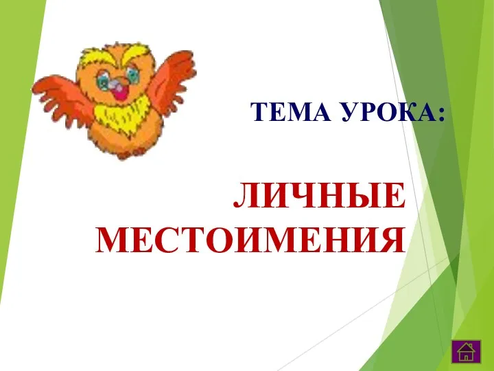 ТЕМА УРОКА: ЛИЧНЫЕ МЕСТОИМЕНИЯ