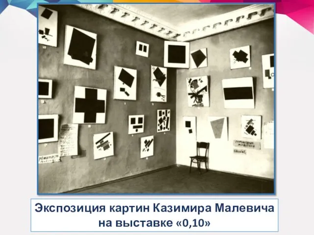 Экспозиция картин Казимира Малевича на выставке «0,10»