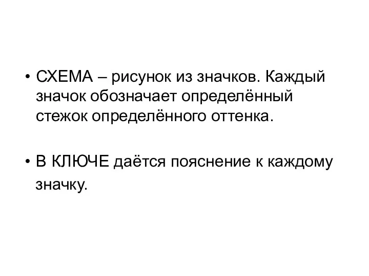 СХЕМА – рисунок из значков. Каждый значок обозначает определённый стежок