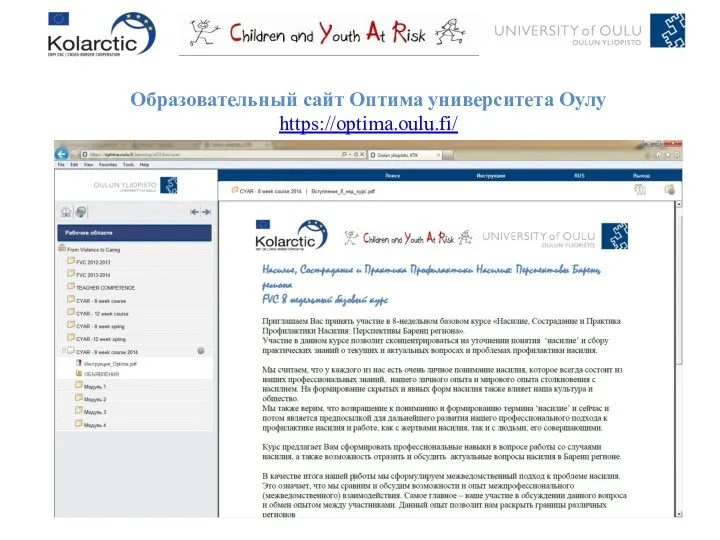 Образовательный сайт Оптима университета Оулу https://optima.oulu.fi/