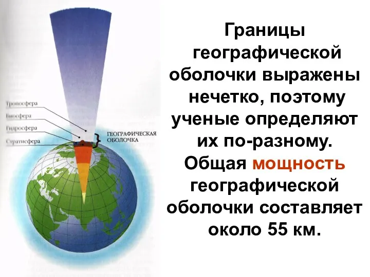 Границы географической оболочки выражены нечетко, поэтому ученые определяют их по-разному.