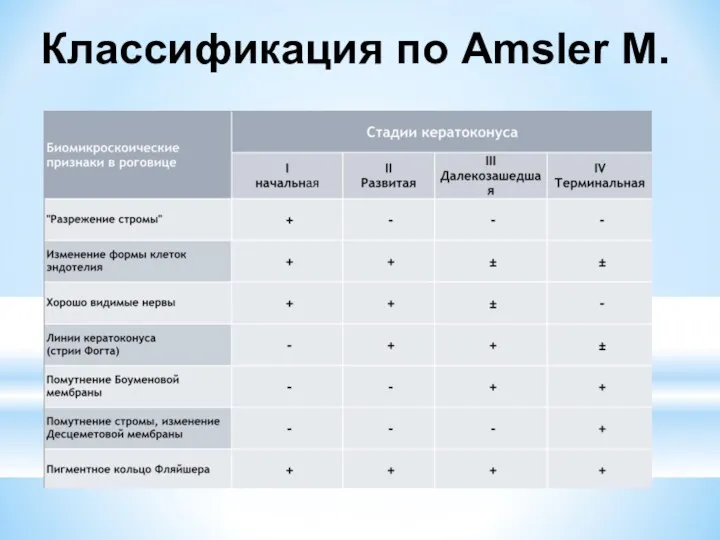 Классификация по Amsler M.
