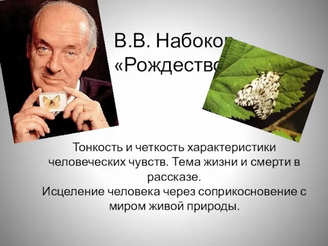 В.В. Набоков «Рождество» Тонкость и четкость характеристики человеческих чувств. Тема