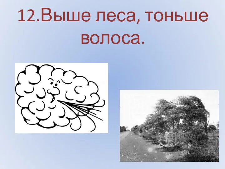 12.Выше леса, тоньше волоса.