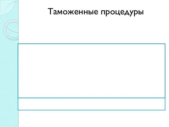 Таможенные процедуры