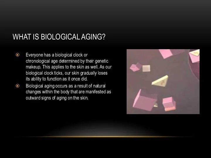 WHAT IS BIOLOGICAL AGING? Everyone has a biological clock or chronological age determined