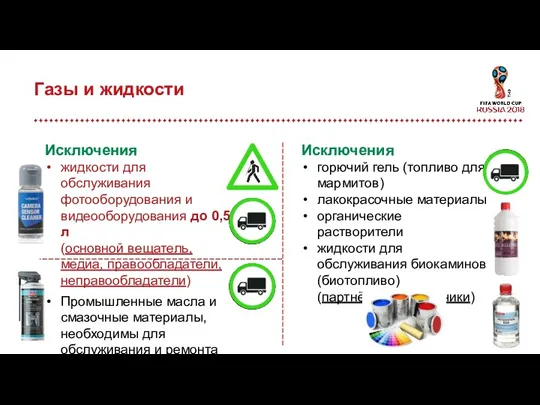 Газы и жидкости Исключения жидкости для обслуживания фотооборудования и видеооборудования