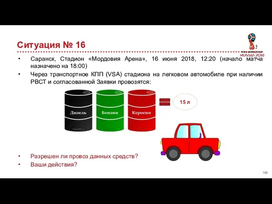 Ситуация № 16 Саранск, Стадион «Мордовия Арена», 16 июня 2018,