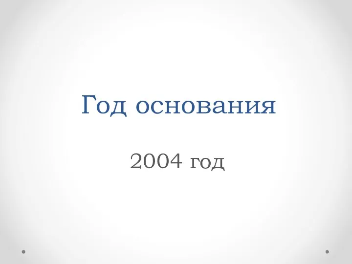 Год основания 2004 год