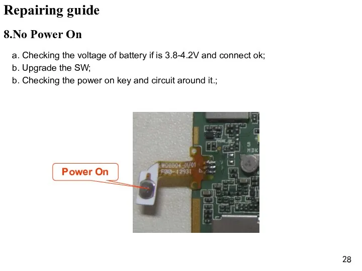 a. Checking the voltage of battery if is 3.8-4.2V and