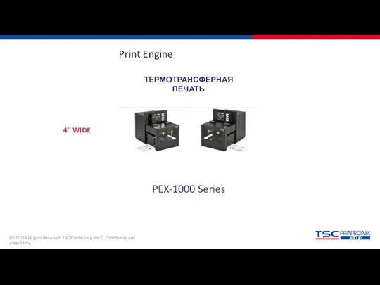 Print Engine ТЕРМОТРАНСФЕРНАЯ ПЕЧАТЬ 4” WIDE PEX-1000 Series