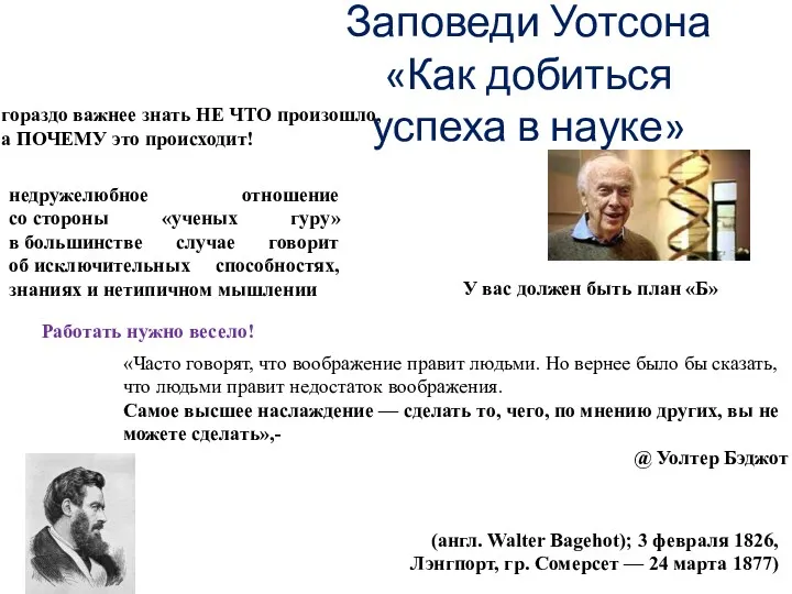 Заповеди Уотсона «Как добиться успеха в науке» гораздо важнее знать