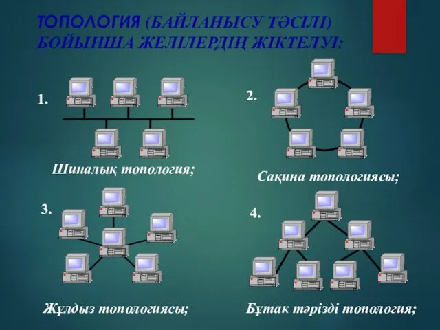 ТОПОЛОГИЯ (БАЙЛАНЫСУ ТӘСІЛІ) БОЙЫНША ЖЕЛІЛЕРДІҢ ЖІКТЕЛУІ: