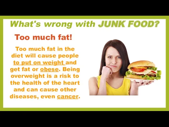 What's wrong with JUNK FOOD? Too much fat in the