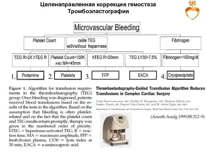 Целенаправленная коррекция гемостаза Тромбоэластография