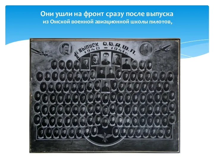 Они ушли на фронт сразу после выпуска из Омской военной авиационной школы пилотов,