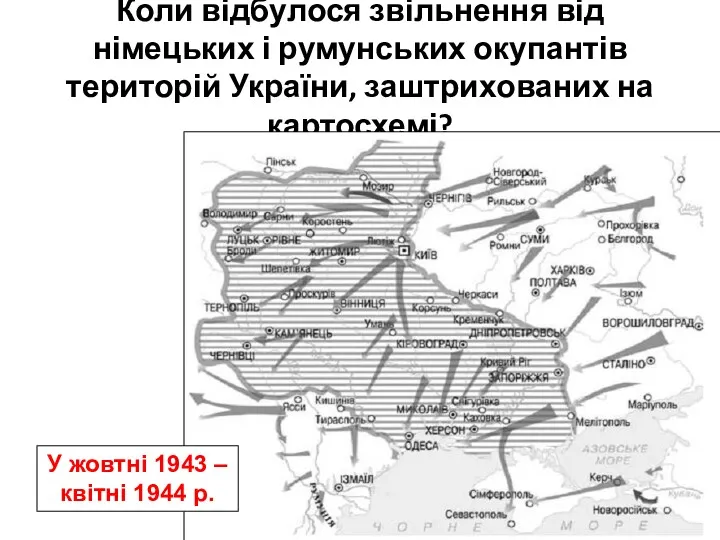Коли відбулося звільнення від німецьких і румунських окупантів територій України,