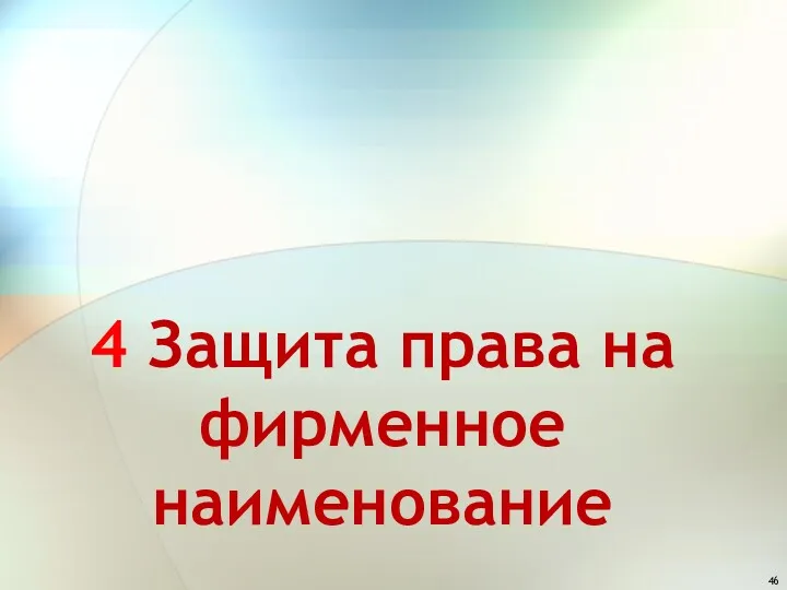 4 Защита права на фирменное наименование