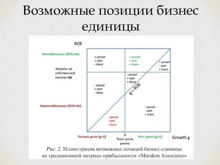 Возможные позиции бизнес единицы