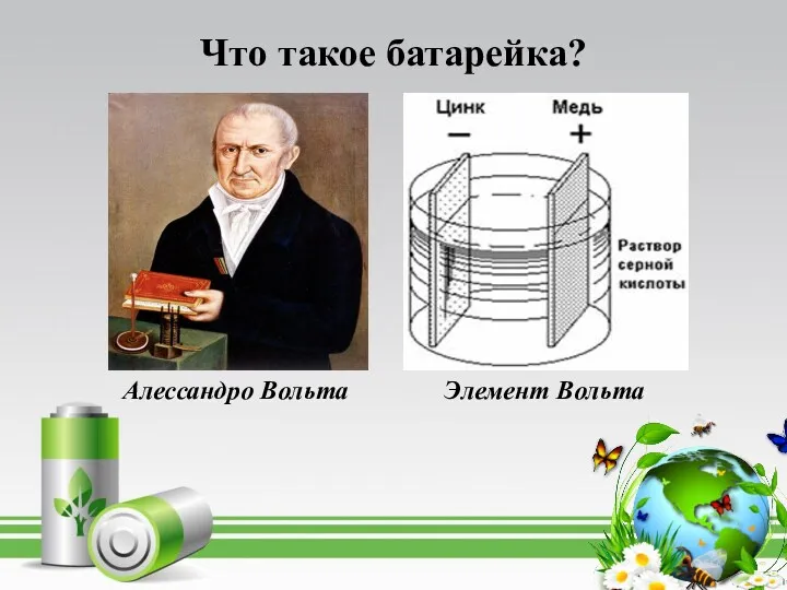 Что такое батарейка? Элемент Вольта Алессандро Вольта