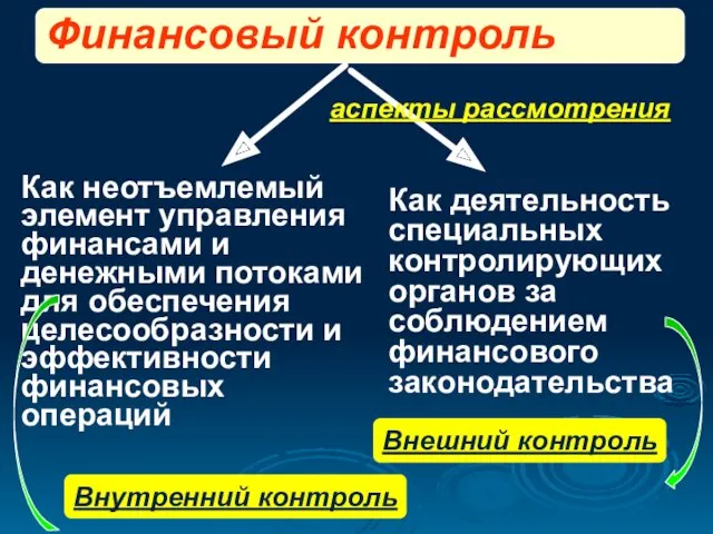 Финансовый контроль аспекты рассмотрения Как деятельность специальных контролирующих органов за