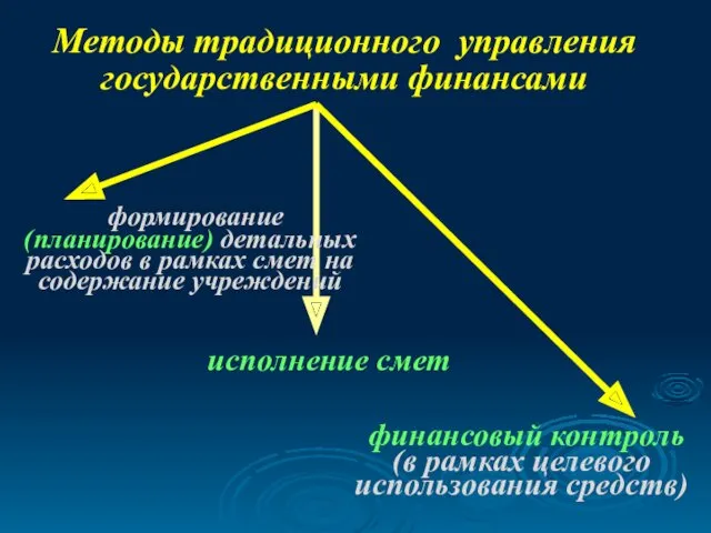 Методы традиционного управления государственными финансами исполнение смет финансовый контроль (в