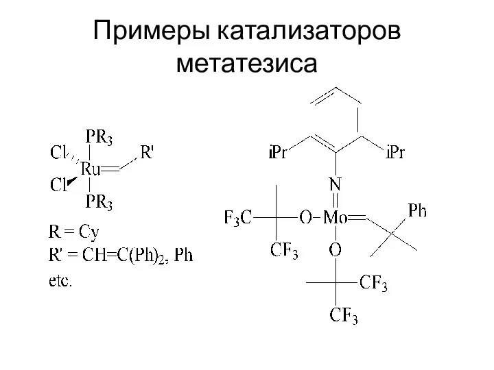 Примеры катализаторов метатезиса