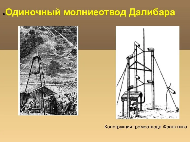 Одиночный молниеотвод Далибара Конструкция громоотвода Франклина