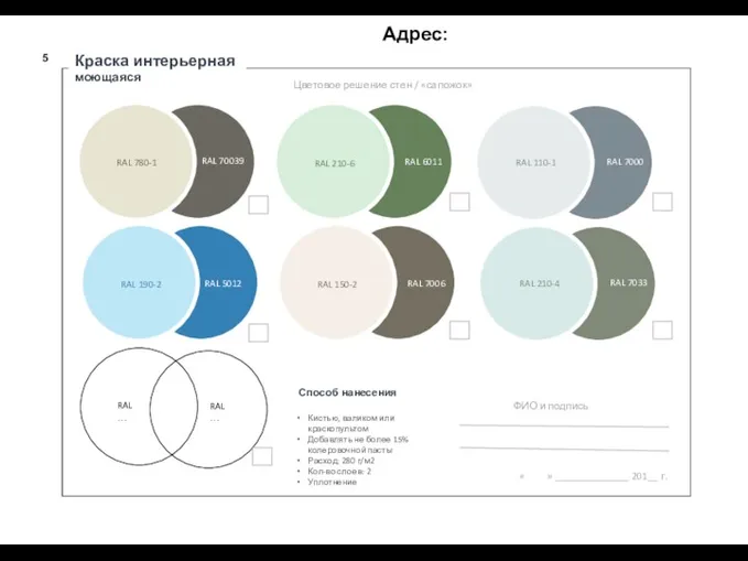 Краска интерьерная моющаяся 5 Цветовое решение стен / «сапожок» RAL