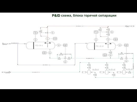 P&ID схема, блока горячей сепарации