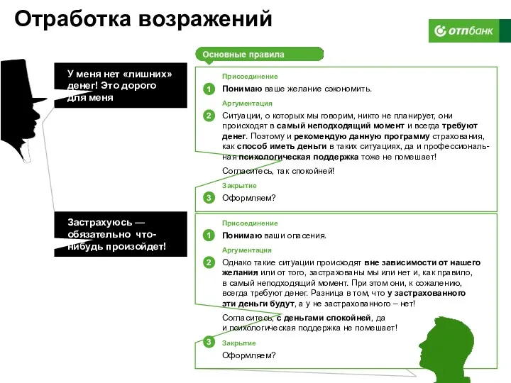 Присоединение Понимаю ваше желание сэкономить. Аргументация Ситуации, о которых мы