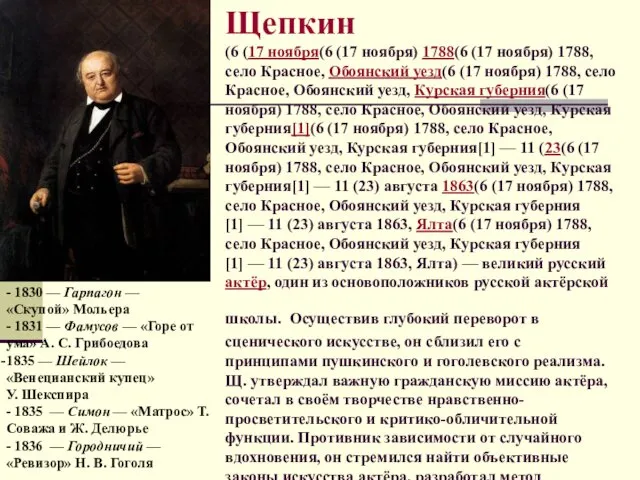 Михаил Степанович Щепкин (6 (17 ноября(6 (17 ноября) 1788(6 (17