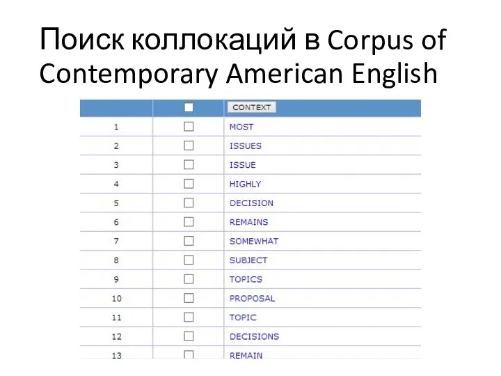 Поиск коллокаций в Corpus of Contemporary American English