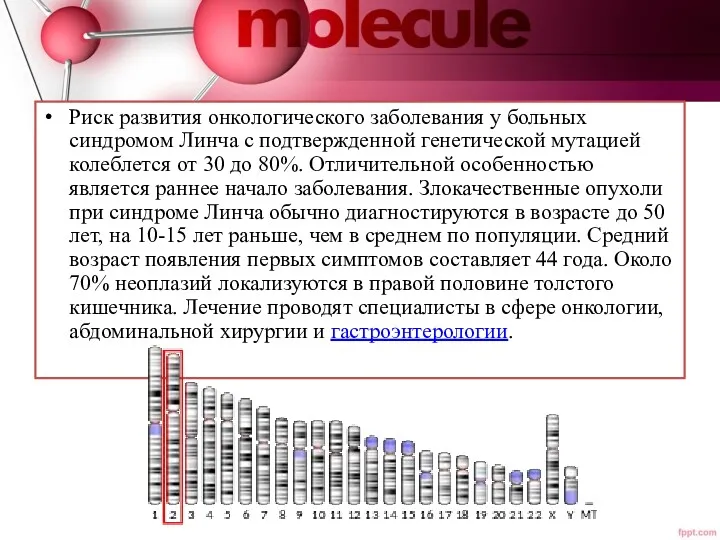 Риск развития онкологического заболевания у больных синдромом Линча с подтвержденной