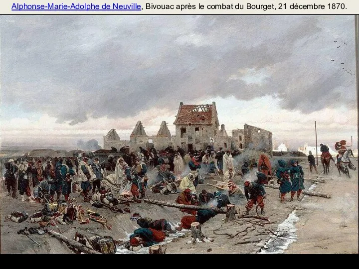 Alphonse-Marie-Adolphe de Neuville, Bivouac après le combat du Bourget, 21 décembre 1870.