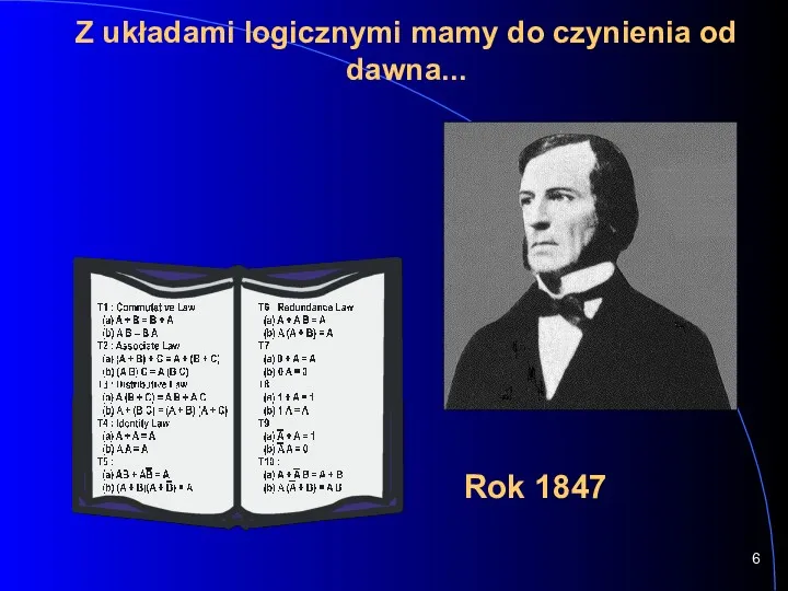 Rok 1847 Z układami logicznymi mamy do czynienia od dawna...