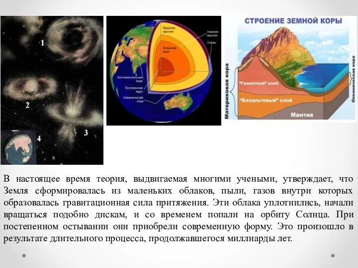 В настоящее время теория, выдвигаемая многими учеными, утверждает, что Земля