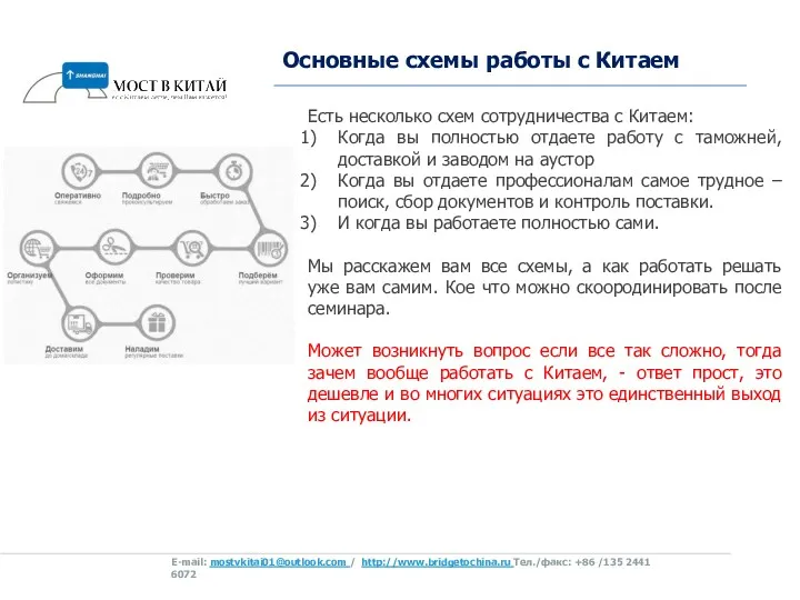 Основные схемы работы с Китаем Есть несколько схем сотрудничества с