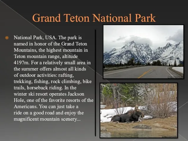 Grand Teton National Park National Park, USA. The park is