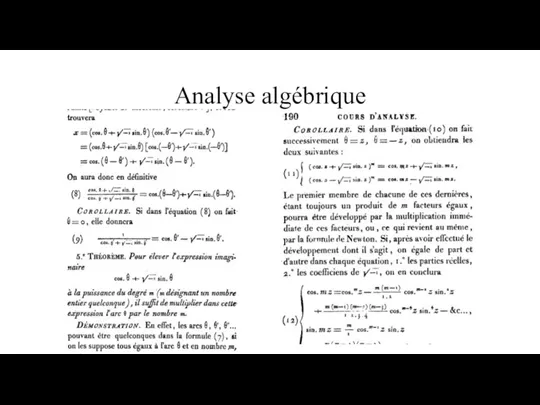 Analyse algébrique