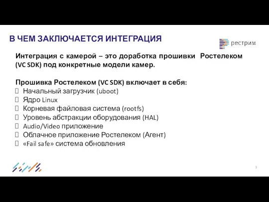 В ЧЕМ ЗАКЛЮЧАЕТСЯ ИНТЕГРАЦИЯ Интеграция с камерой – это доработка