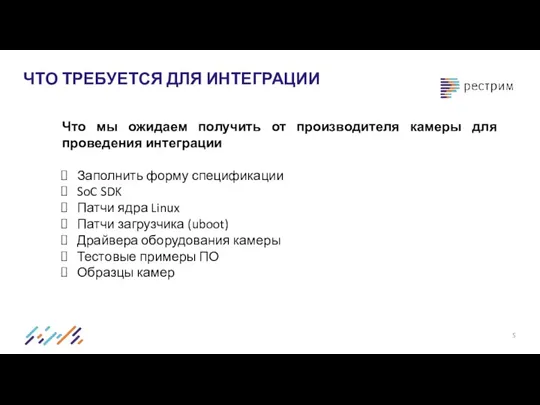 ЧТО ТРЕБУЕТСЯ ДЛЯ ИНТЕГРАЦИИ Что мы ожидаем получить от производителя