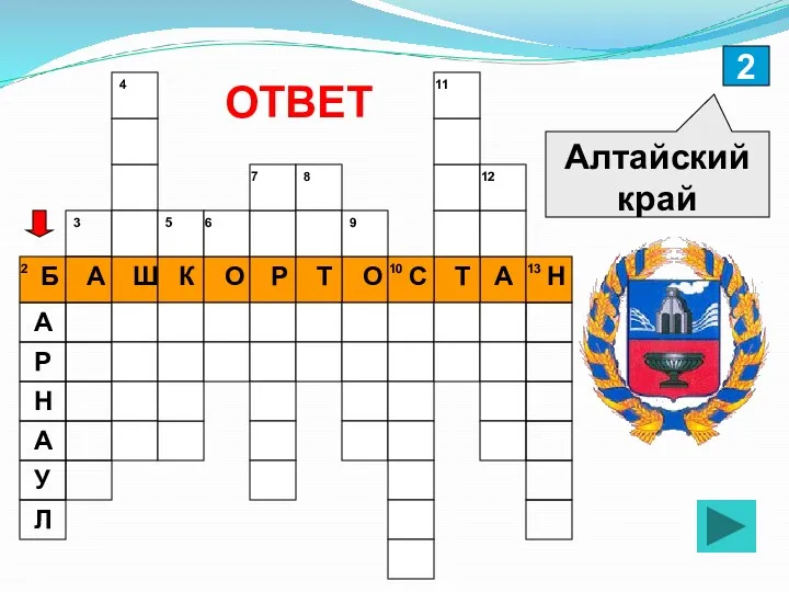 2 Алтайский край ОТВЕТ 2 13 12 11 10 9 8 7 6 5 4 3