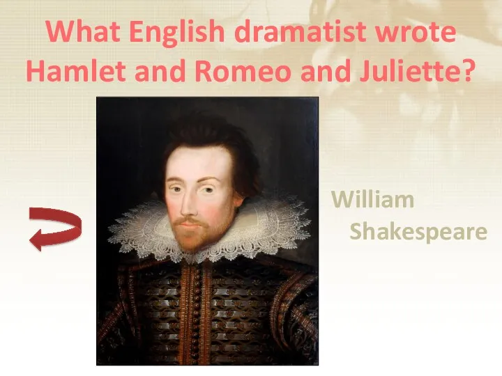 What English dramatist wrote Hamlet and Romeo and Juliette? William Shakespeare