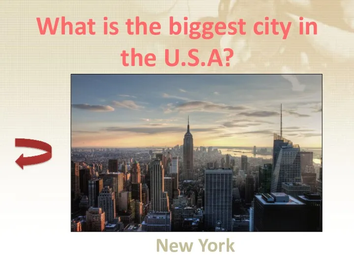 What is the biggest city in the U.S.A? New York