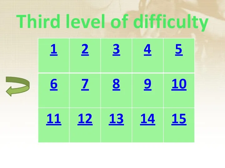 Third level of difficulty