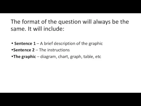 The format of the question will always be the same.