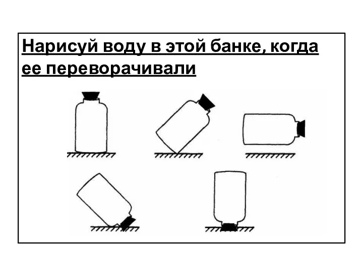 Нарисуй воду в этой банке, когда ее переворачивали